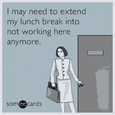 Woman Holding Briefcase Saying I May Need To Extend My Lunch Break Into Not Working Here Anymore GIF