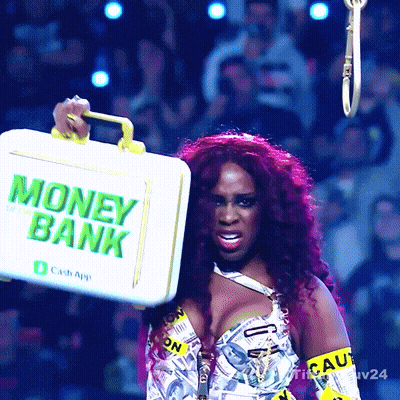 Woman Holding Briefcase Saying Money Bank GIF