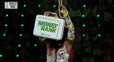 Woman Holding Briefcase Saying Money On The Bank GIF