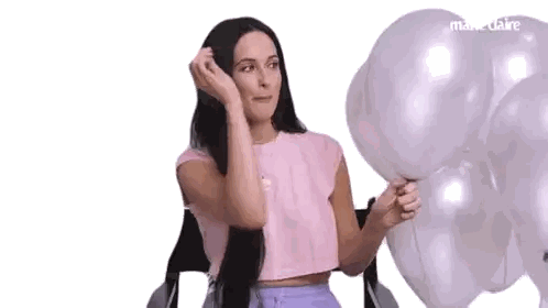 Woman Holding Bunch Of Balloons Sticker