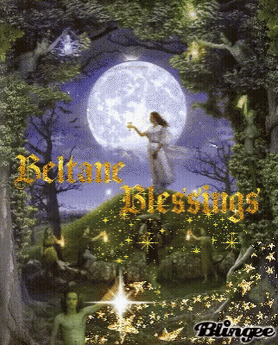 Woman Holding Candle Beltane Blessings GIF