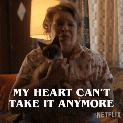 Woman Holding Cat Saying My Heart Can't Take It Anymore GIF