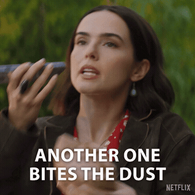 Woman Holding Cell Phone Says Another One Bites The Dust Netflix GIF