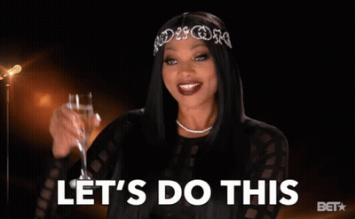 Woman Holding Champagne Let's Do This GIF