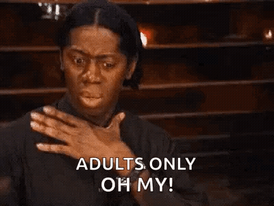Woman Holding Chest Saying Adults Only GIF