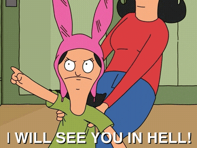 Woman Holding Child I Will See You In Hell GIF