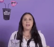 Woman Holding Coffee And Water GIF