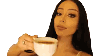 Woman Holding Coffee Cup Sticker