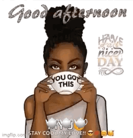 Woman Holding Coffee Cup Saying You Got This GIF