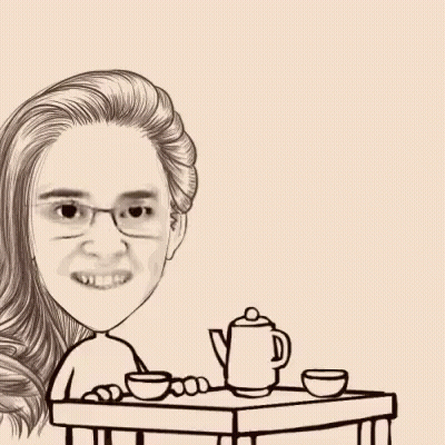 Woman Holding Coffee Mug In Black And White GIF