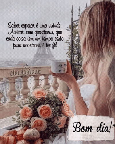 Woman Holding Coffee Next To Pink Roses GIF