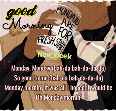 Woman Holding Coffee Saying Monday Monday GIF