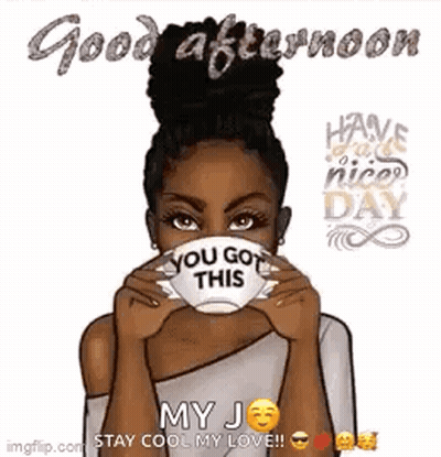 Woman Holding Coffee Saying You Got This GIF