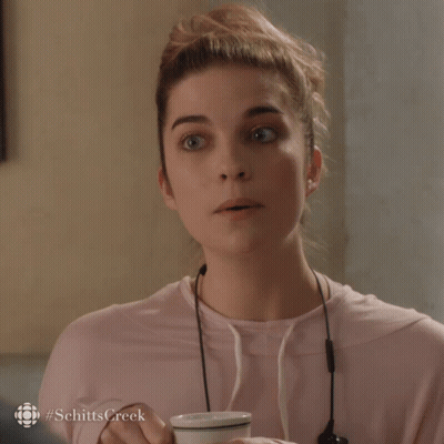 Woman Holding Coffee Schitts Creek GIF