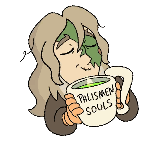 Woman Holding Cup Saying Palismen Souls Sticker