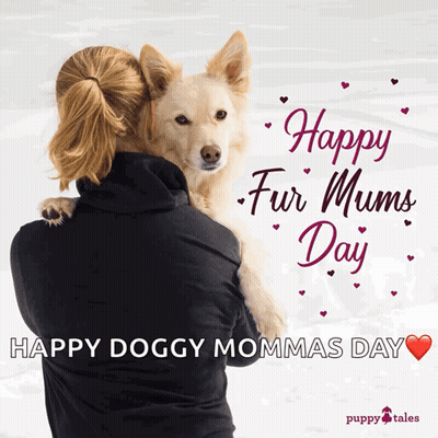Woman Holding Dog Happy Fur Mums Day GIF