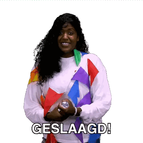 Woman Holding Flags Geslaagd Sticker