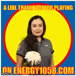 Woman Holding Flower In Front Of Yellow Circle Saying A Lidl Thank You For Playing GIF