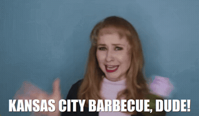 Woman Holding Flower Says Kansas City Barbecue Dude GIF