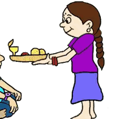 Woman Holding Food Tray Sticker