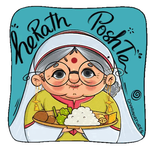 Woman Holding Food Tray Herath Posh Te Sticker