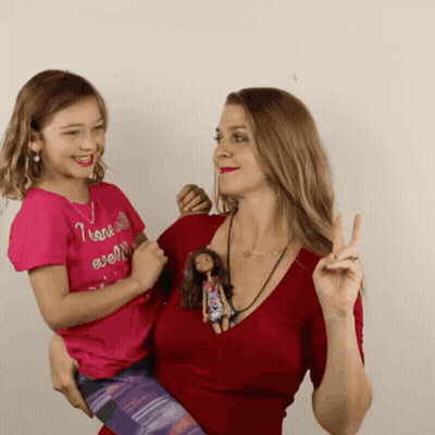 Woman Holding Girl Saying I Wanna Be Awesome GIF
