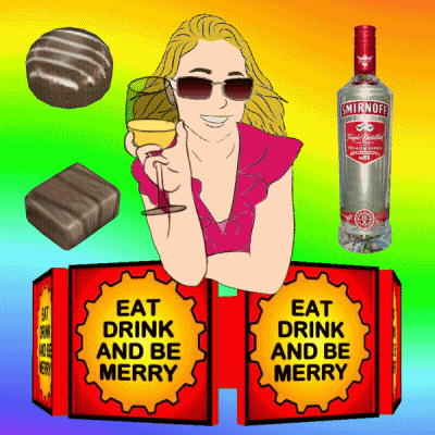 Woman Holding Glass Of Wine And Smirnoff Bottle GIF