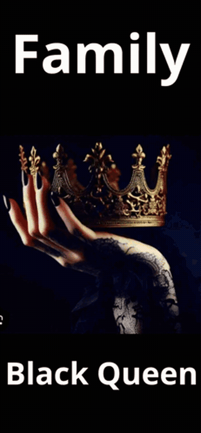 Woman Holding Gold Crown Saying Family Black Queen GIF