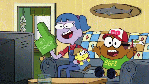 Woman Holding Green Number 1 Farmer Foam Finger GIF