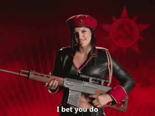 Woman Holding Gun I Bet You Do GIF