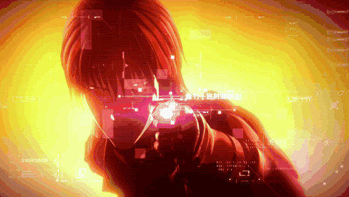 Woman Holding Gun In Front Of Screen Saying LD-1441 GIF