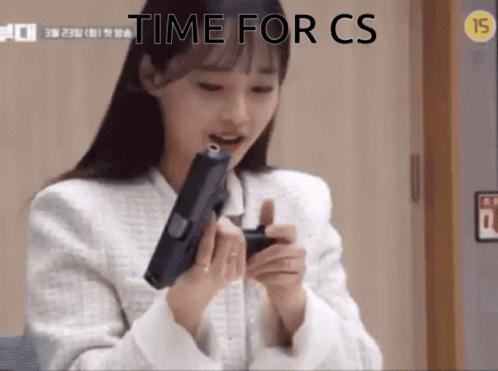 Woman Holding Gun Time For CS GIF