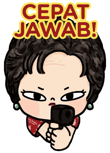 Woman Holding Gun With Cepat Jawab Sticker