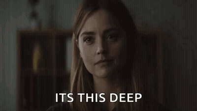 Woman Holding Hands Up Saying Its This Deep GIF