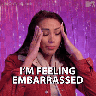 Woman Holding Head Saying I'm Feeling Embarrassed GIF