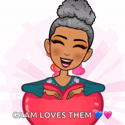 Woman Holding Heart Says Gram Loves Them GIF