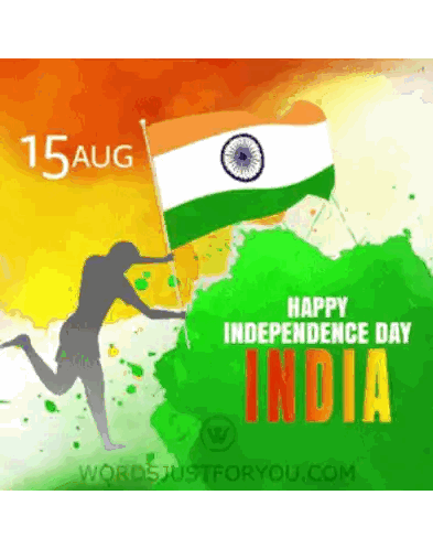 Woman Holding Indian Flag Independence Day Sticker
