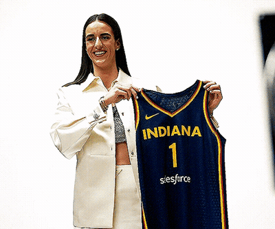 Woman Holding Indiana Jersey GIF
