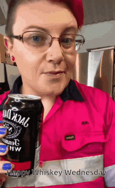 Woman Holding Jack Daniel's Whiskey GIF