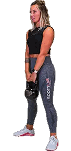Woman Holding Kettlebell With Bootylab Leggings Sticker