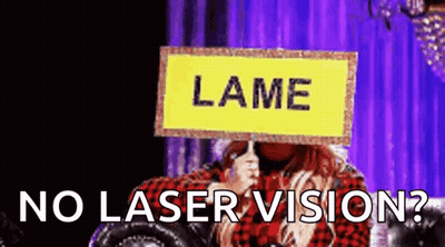 Woman Holding Lame Sign GIF