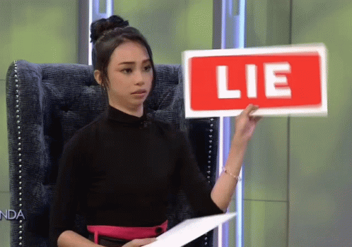 Woman Holding Lie Sign GIF