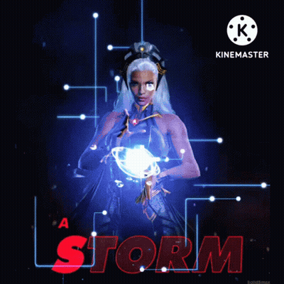 Woman Holding Light In Astonishing Storm GIF