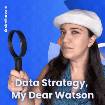 Woman Holding Magnifying Glass Saying Data Strategy My Dear Watson GIF