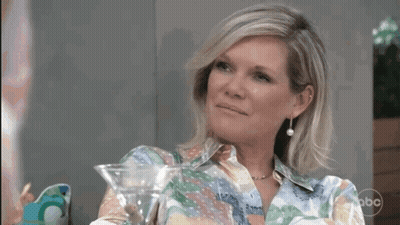 Woman Holding Martini Saying Life Is Good GIF