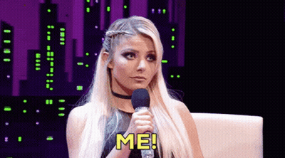 Woman Holding Microphone Saying Me GIF