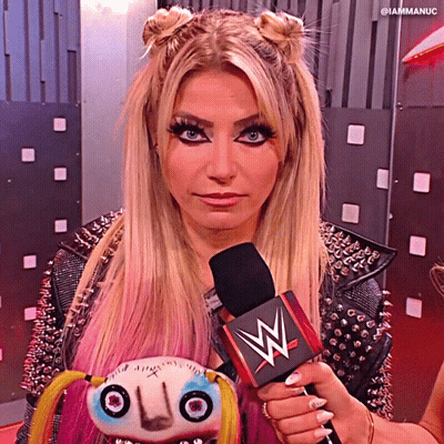 Woman Holding Microphone With W Logo GIF