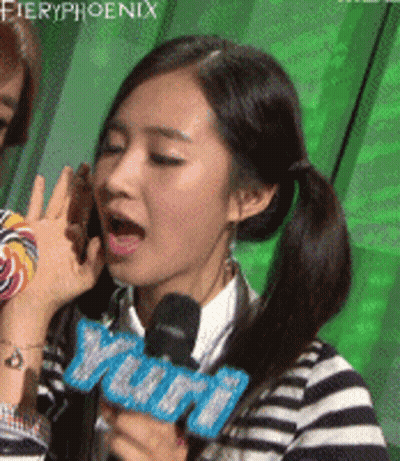 Woman Holding Microphone With Yuri Sticker GIF