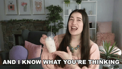 Woman Holding Milk Saying And I Know What You're Thinking GIF