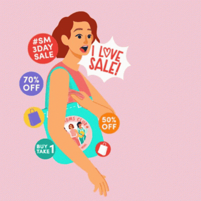 Woman Holding Money And I Love Sale Sign GIF